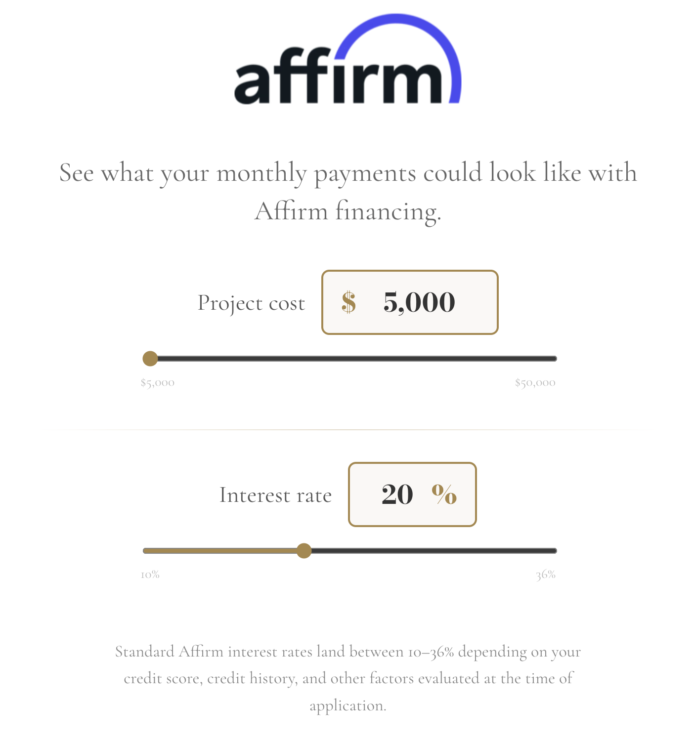 White Finch Press Affirm financing integration